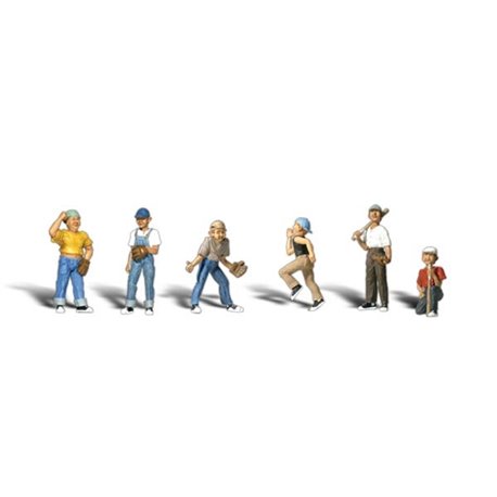 Baseball Players II - N scale (6 pieces)