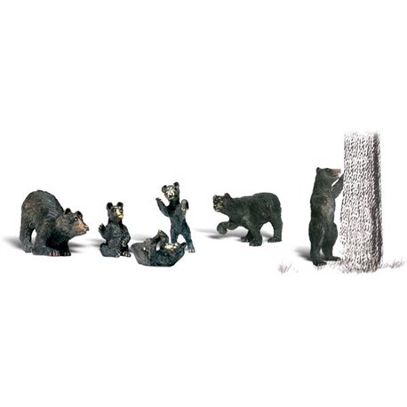 Black Bears - N scale (6 pieces)