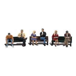 People on Benches - N Scale (3 pieces - 6 figures)