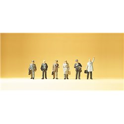 Businessmen in Coats (6) Figure Set