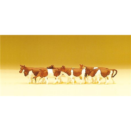 Brown/White Cows (6) Figure Set