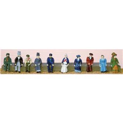 Set of 10 hand-painted Victorian & Edwardian Figures - Seated Poses
