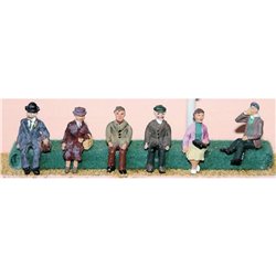 Painted 6 x 1950's seated figures (OO Scale 1 /76th)