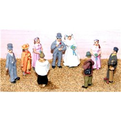 Painted White Wedding Scene (8 figs) (OOScale 1 /76th)