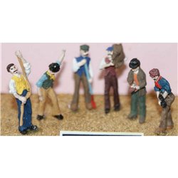Painted 6 Working figures - set 1 (OO Scale 1 /76th)
