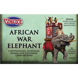 2x African War Elephants + crew - 28mm