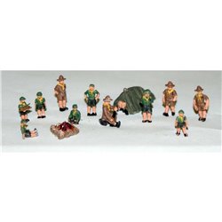 Painted Cub Scouts on Camp (N Scale 1/148th)