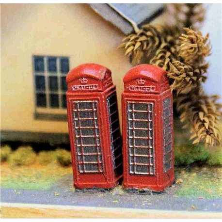 Painted Telephone Box ( N Scale 1/148th)