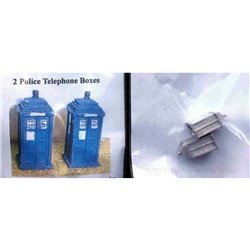 Police Telephone boxes x 2 - Unpainted