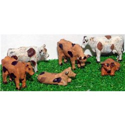 6 Assorted Cows - Unpainted