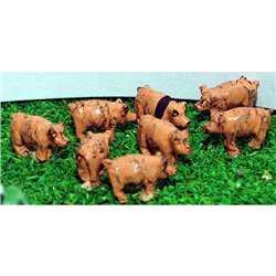 8 Standing Pigs - Unpainted