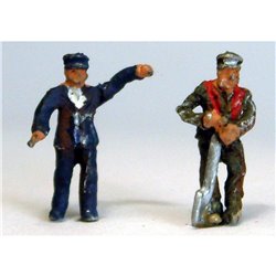 N Scale 1/148th Painted Relaxed Loco Crew(2) Two Men by Langley