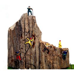 A104p Painted 6 ass Rock Climbers N Scale 1:148