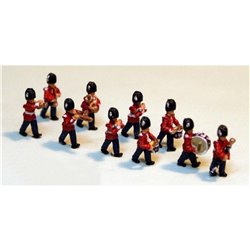 A113p Painted 10off Guards Marching Band N Scale 1:148