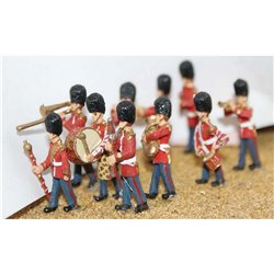 F109p Painted Guards Band (10 figures) OO scale 1/76th