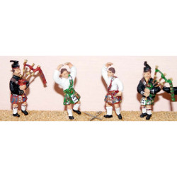 2 kilted Pipers & 2 Highland Dancers - Unpainted