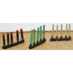 15 Assorted. Street Bollards (3 types) (OO Scale 1/76th) - Unpainted
