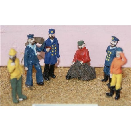 6 Wharfside figures (OO Scale 1/76th) - Unpainted