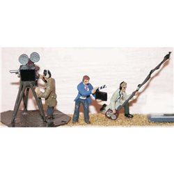 Film Camera and Sound Crew (OO Scale 1/76th) - Unpainted