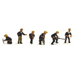 6 Mining Figures and Equipment - Unpainted