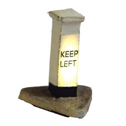 Illuminated 'Keep Left' Bollard - Unpainted