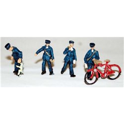 4 x Postman Figures and Bicycle - Unpainted