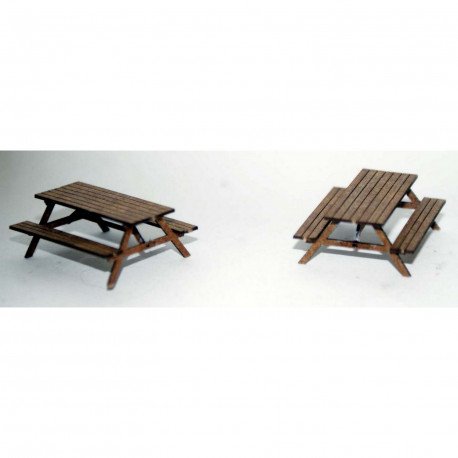 Pair of Pub table bench (OO 1/76th scale)