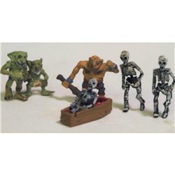 3 x Skeletons, 2 x Goblins and Orc ( OO scale 1/76th)