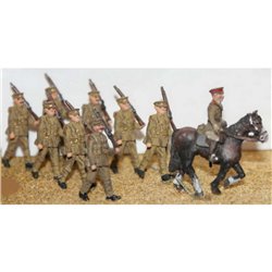 8 soldiers & 1 Mounted Officer (OO Scale 1/76th) - Unpainted