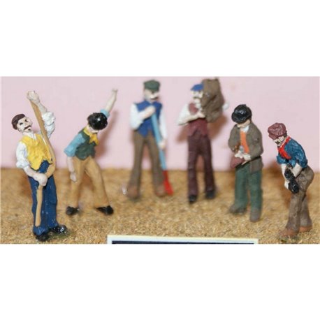 6 Working figures - set 1 (OO Scale 1/76th) - Unpainted