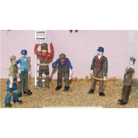 6 Working figures - set 2 (OO Scale 1/76th) - Unpainted