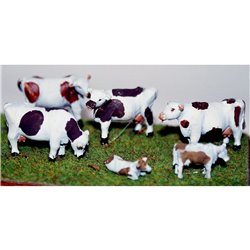 4 Dexter Cows (3/4 size) and 2 calves Unpainted Kit OO Scale 1:76