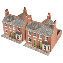 Two Red Brick Terraced Houses (2021 design) - Card Kit