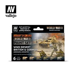 AV Vallejo Model Color Set - WWII Desert British & German (x6)