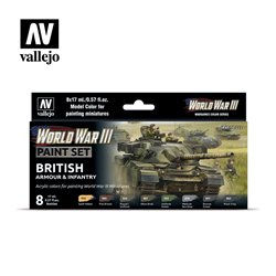 AV Vallejo Model Color Set - WWIII British Armour & Infantry (8)