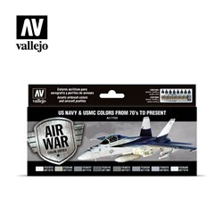 Vallejo Model Air Acrylic Paint Set - US Navy & USMC from 70's to present