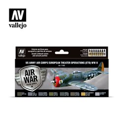 Vallejo Model Air Acrylic Paint Set - US Air Corps ETO WWII (x8)