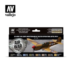 Vallejo Model Air Acrylic Paint Set - US Air Corps MTO WWII (x8)