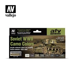 Vallejo Model Air Acrylic Paint Set - Soviet AFV WWII Camo (x8)
