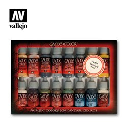 Vallejo Game Color Acrylic Paint Set - Leather and Metal (x16)