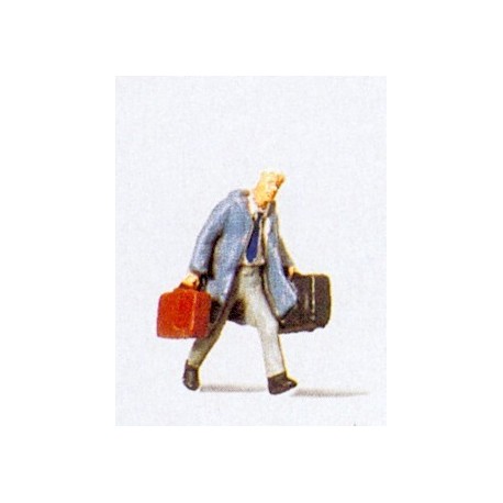 Traveller Hurrying with Suitcases
