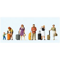 Standing with Wheeled Suitcases (6) Exclusive Figure Set