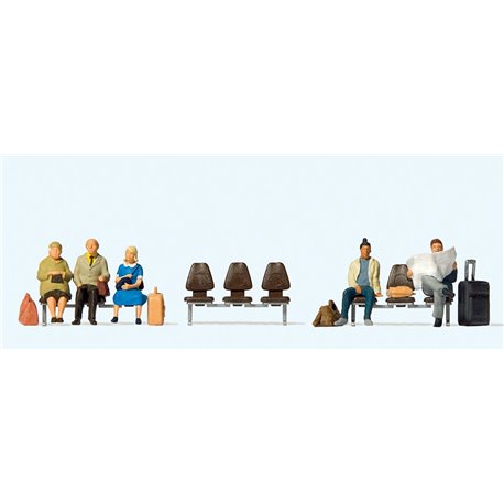 Waiting Travellers (5) on Modern Seats Exclusive Figure Set