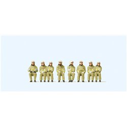 Firemen Beige Uniform Seated Crew (8) Exclusive Figure Set