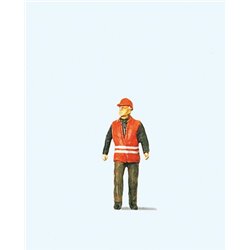 Railway Worker in Safety Vest Figure