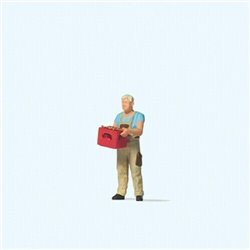 Man with Beer Crate Figure