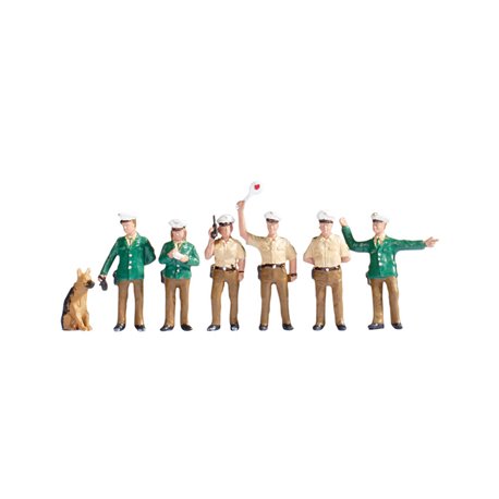 German Police (6) Green Uniform and Dog Figure Set