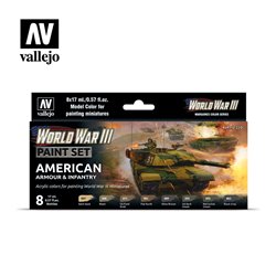 AV Vallejo Model Color Set - WWIII American Armour&Infantry (x8)