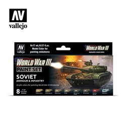 AV Vallejo Model Color Set - WWIII Soviet Armour&Infantry (x8)