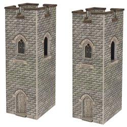 Set of two N scale Castle Watch Towers